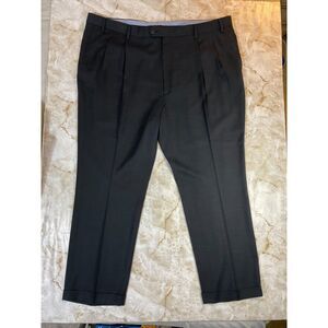 Travel Smart Mens Dark Gray Pleated Suit Dress Pants 44x29 Travel Smart